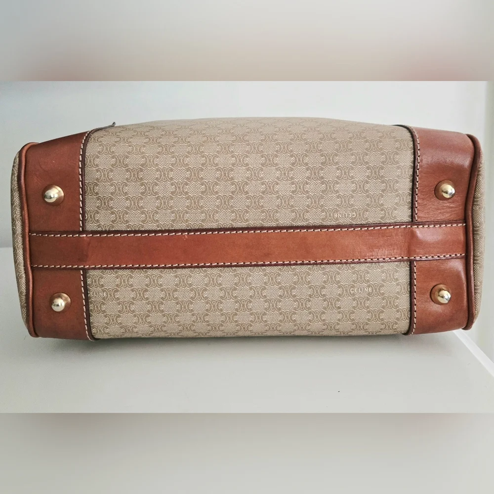 Celine Tan and Brown Monogram Bag - Picture 12 of 16